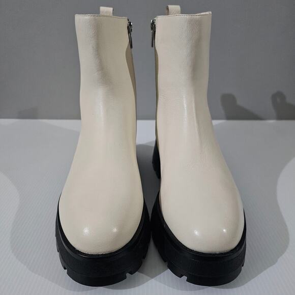 NEW Vince Camuto Neframes Ankle Boot Women 10 Cream Leather Chunky Sole Platform - Picture 5 of 16
